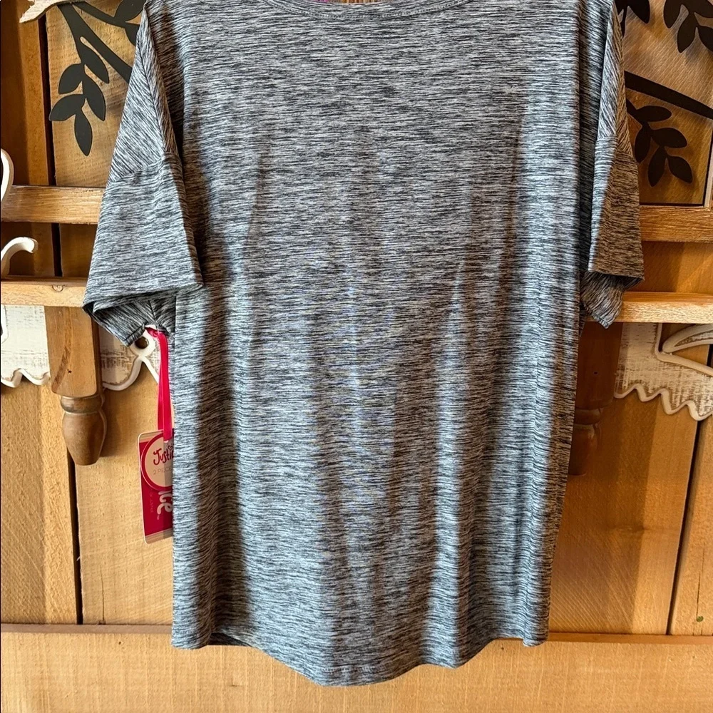 Justice Gray Tee and sports bra set with Colorful Floral Design
